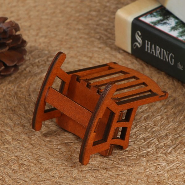 1/12 trä mini dockskåp gungstol modell leksak DIY miniatyr