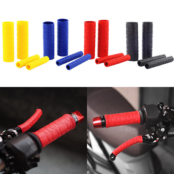 2Pairs Universal Handle Grip Cover Protector Liukumaton kumi M Red