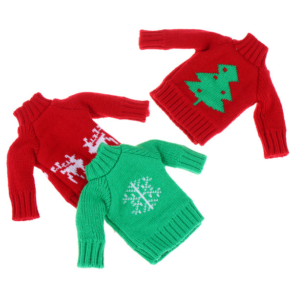 Christmas Style Stickad bomullströja för Elf Doll Clothes Access A6