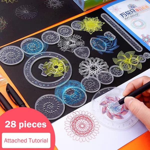 22 st ritningsleksaker set geometrisk linjal matematisk roulett Dr