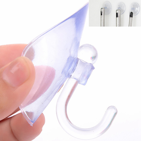 Transparent Väggkrokar Hängare Kök Badrum Sugkopp Sug 2.5cm