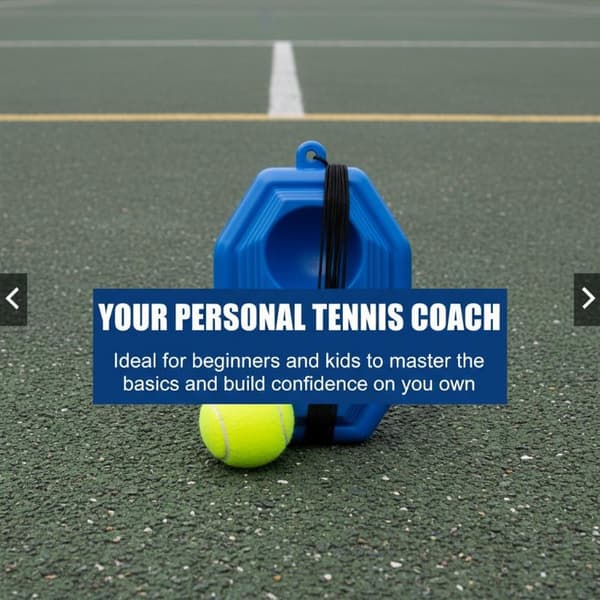 Bærbart nybegynner utendørs enkelt tennis treningssett med elastikk 1