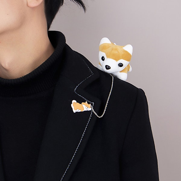 Husky Pehmo Doll Rintaneula Sarjakuva Eläin Rintaneulat Rintanappi rintaneula 1