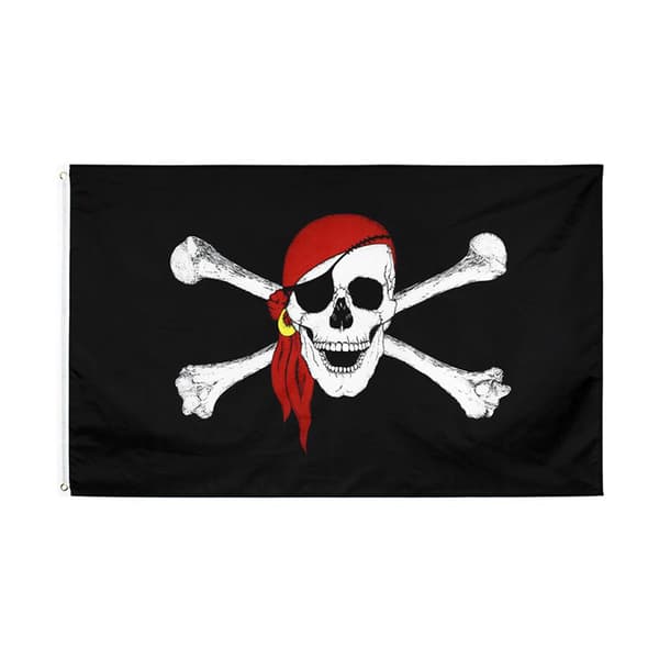 30*45cm 1 stk Piratflagg Skull Flag Canvas Header Banner Poly 45cm