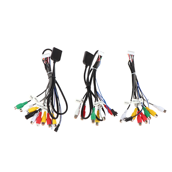 Bilradiokabel 20-pin RCA-udgang AUX ledningsnet Ledningstilslutning 8 Head w/Card Slot