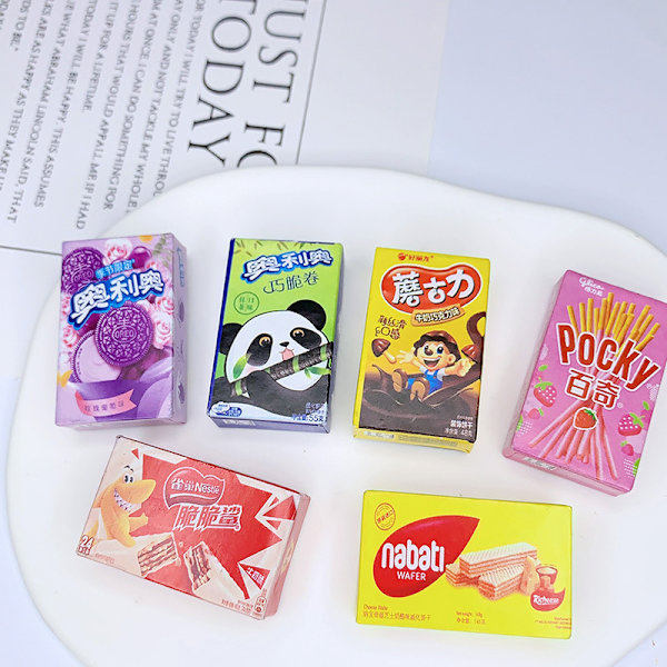 5 stk Dukkehus Mini Simuleringssnacks Dukkehus Supermarked des