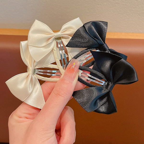 2 kpl Sweet e Bowknot hiusklipsit n rusetti hiusneula tytöille White