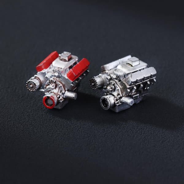 1:64 Miniatyr Simuleret Motor Mikro Garage Scene Model Sand T silver