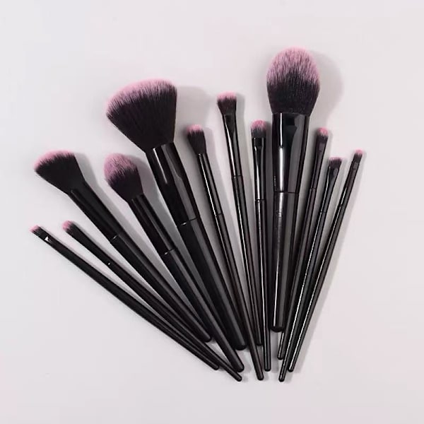 Professionelt makeupbørstesæt Foundation Blusher Kosmetisk Make- Black