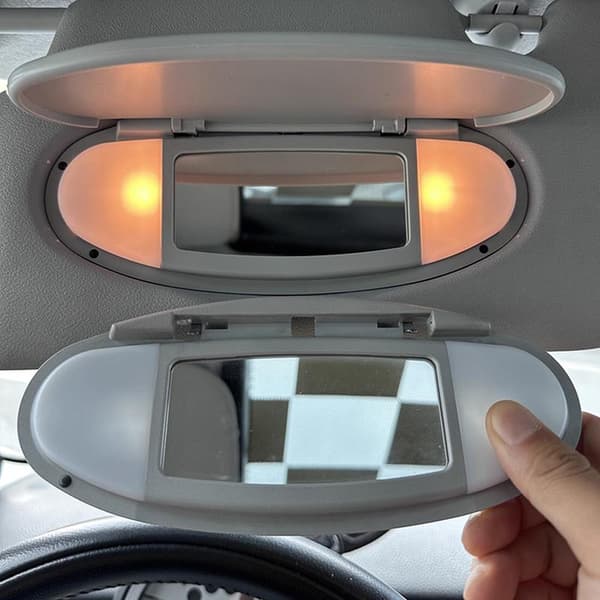 1 stk. bil solskærm panel hus forfængelighed spejl dæksel F Gray No Lamp Slice