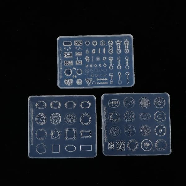 Neglekunst Silikoneform Gel Print Stencils 3D Præget Udskæring T A1