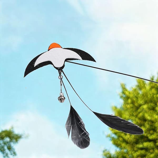 1/2 stk. interaktivt kattelegetøj, simuleringsfuglefjer med klokke Swallow