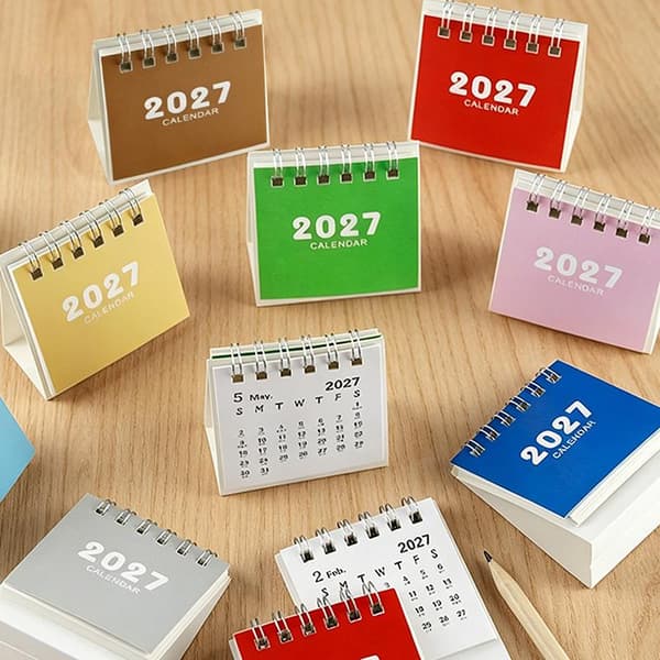 2027 Skrivebordskalender Mini Bærbare Reisekalendere Perfekt For H A3