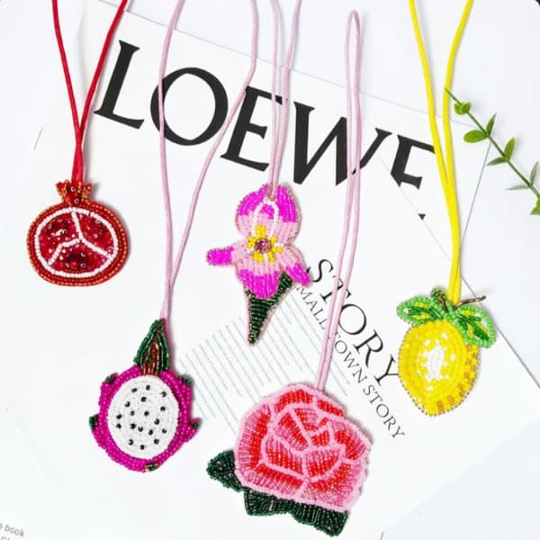 Reb Badge Perle Kvast Stjerne Citron Appelsin Blomst Hjerte Patch Paillet A2