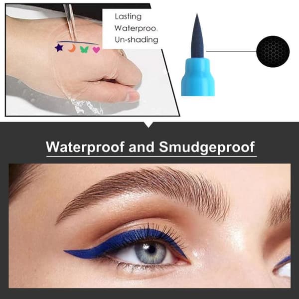 1/4 stk. Dobbelt-endet farve eyeliner mønsterstempel vandfast makeup A4