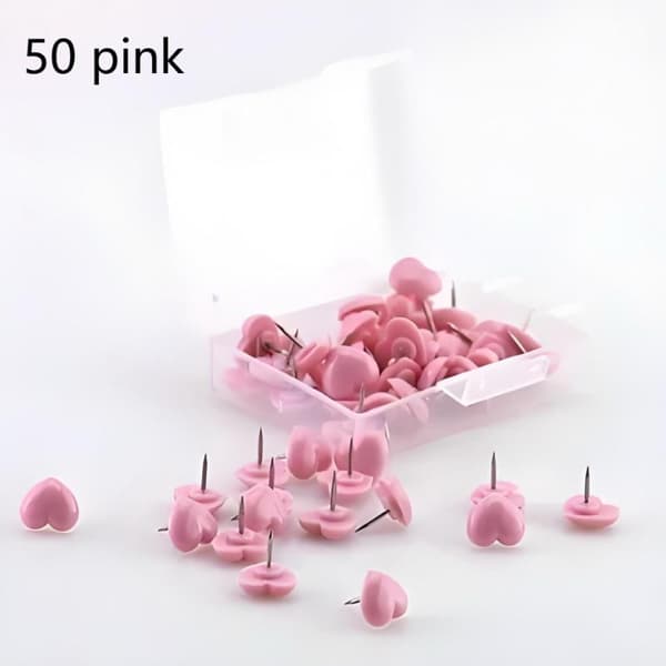 Hjerteformede tegnestifter af plast Pink
