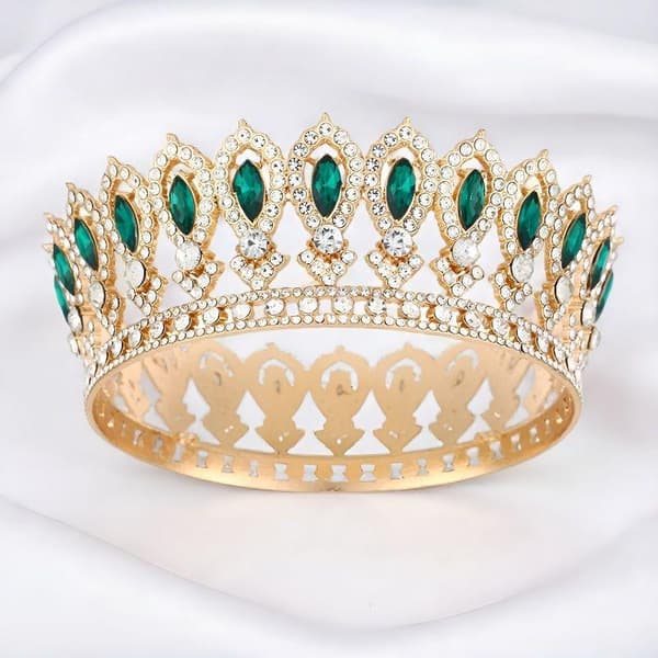 Krystall Barokk Dronning Krone Kvinner Rhinestone Bryllup Tiara Prin Red
