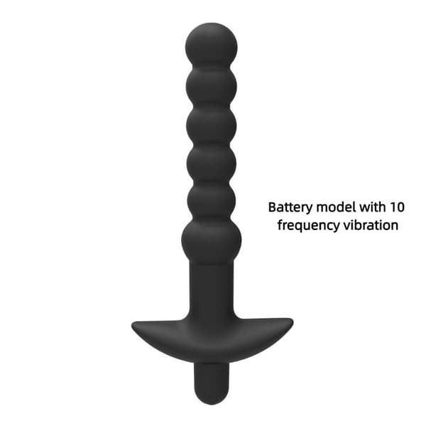 Silikon Analplugg Prostatamassasje Vibrator Rumpeplugger 6 Perler A2