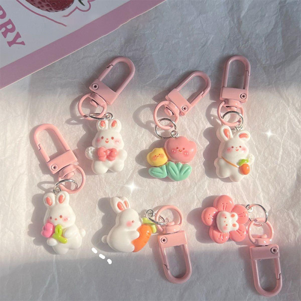 e Avaimenperä Bunny Porkkanat Autolaukku Riipus Naisten Tytöt Tulppaani Avain 04