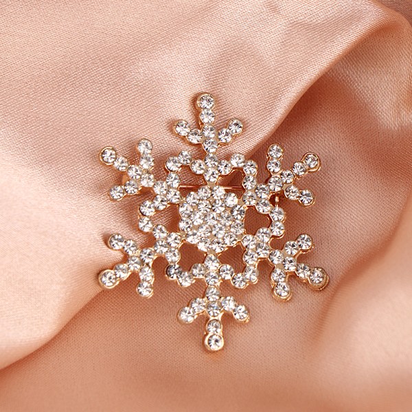 Rhinestone inläggningar snöflinga formad brosch legering brosch smycken sliver