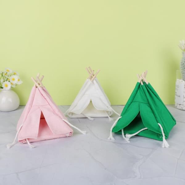 1 st 1:12 Skala Dockhus Mini Camping Canvas Tält Modell För Ph Beige