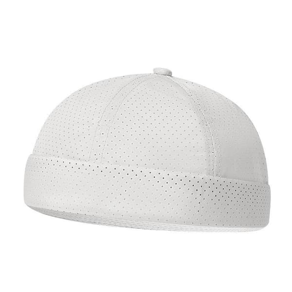 Mode Retro Enfärgad Brättlös Docker-keps Snabbtorkande Justerbar White