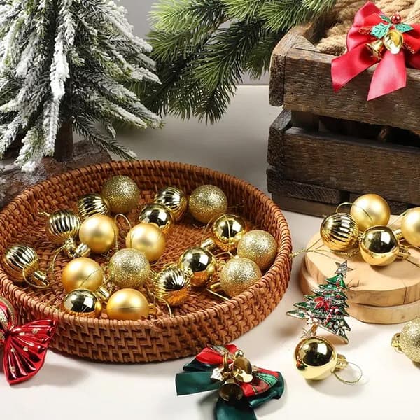 24 st 3 cm julkulor set julgranshänge jul A6