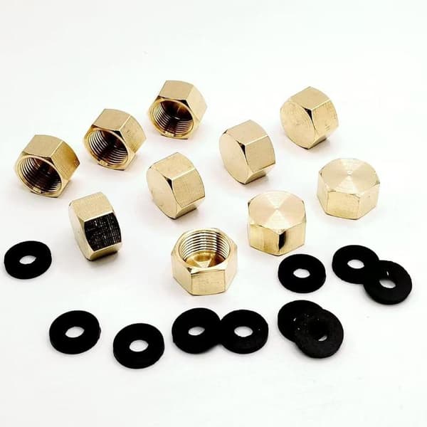 Slangändlock med brickor Mässingskranlock 3/4\" invändig gänga 2pcs