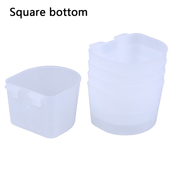 5 kpl lintujen syöttölaite pyöreä/neliöpohjainen syöttökulho, riippuva vesi Square bottom