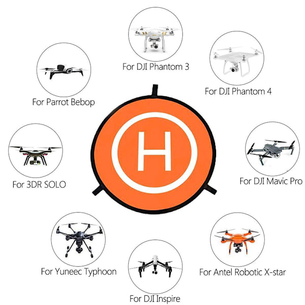 Drone Quadcopters Tilbehør Universal 55cm sammenleggbar landing Orange