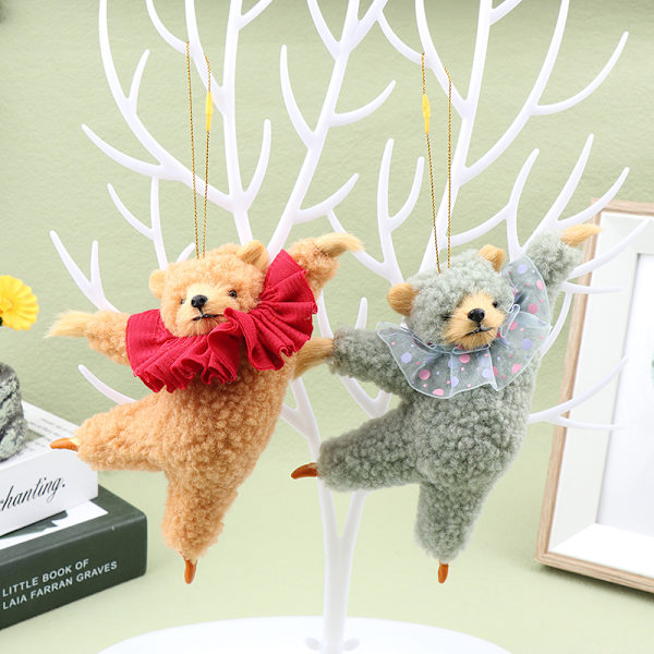 Ny tecknad Kawaii Dancing Bear Plysch Dockrum Sänghänge A