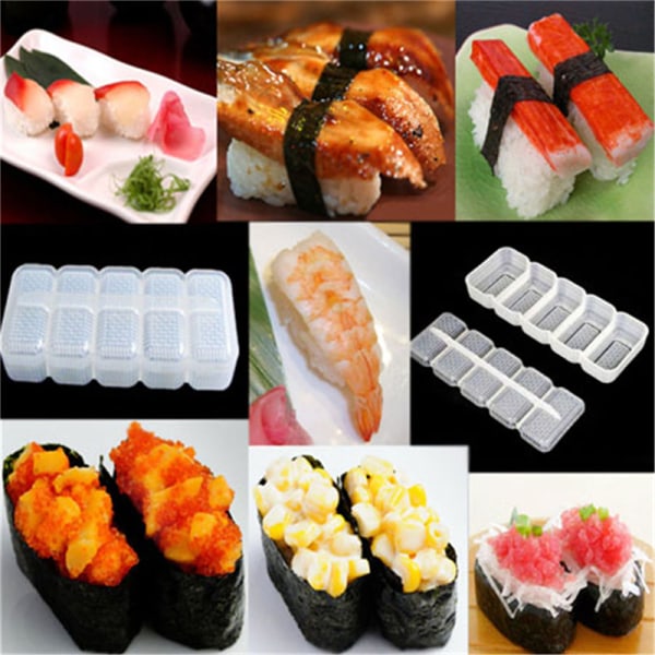 Japani Nigiri Sushi Mold Riisipallo 5 Rullaa Maker Non Stick Press