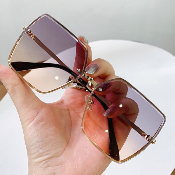 Vintage solbriller til kvinder New Trend Large Frame Gradient Col A1