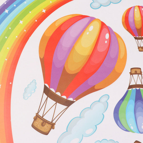 Cartoon Rainbow Cloud Varmluftsballong Väggdekor baby M