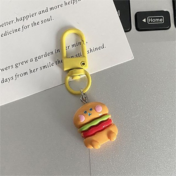 e Cartoon Play Nyckelring Cartoon Backpack Simulated Burger Pen A7