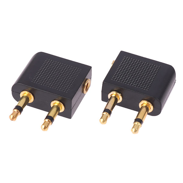2kpl Kannettavat Aviation Headset Conversion Plug Plane Seat Headp