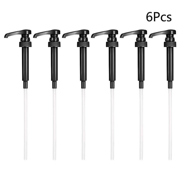 6 st sirapspump kaffesirapspump dispenser guldsirapspump topp Black 6pcs