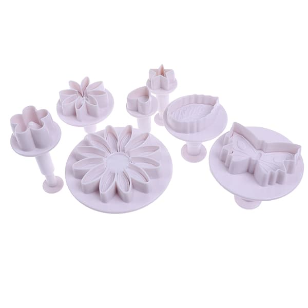 Plast Blomsterfondant Kakeverktøy Sugar Craft Stempel ter Bakin E