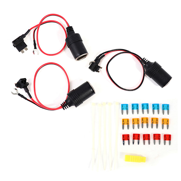 1set 30cm Biltändare 12V Socket Säkring Kranhållare med säkring 5A/ 2(Small)