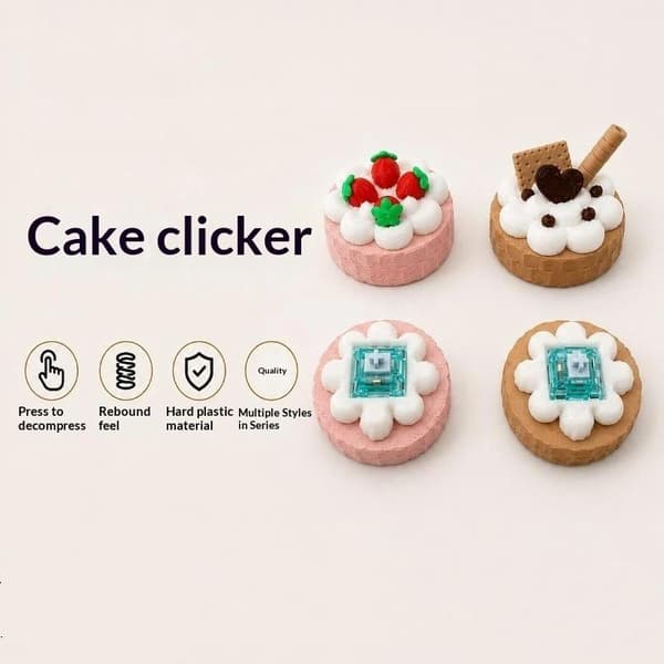 3D-printede dessertformede fidget-klikkleker som gir tilfredsstillende klikk A7