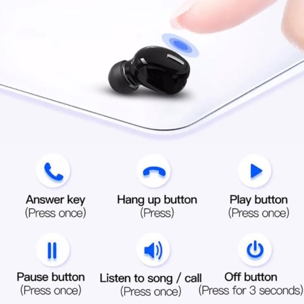 Mini trådløs Bluetooth-kompatibel 5.0 øretelefon In Ear Sport Wi black