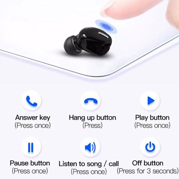 Mini Wireless Bluetooth-kompatibel 5.0 hörlurar In Ear Sport Wi white