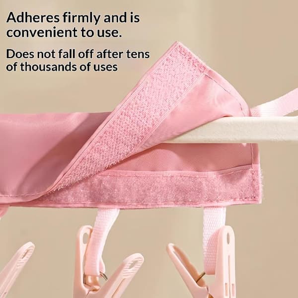 5 stk. Bærbar Bøjle Rejse Sammenfoldelig Stofbøjle Multi C Pink 5Pcs