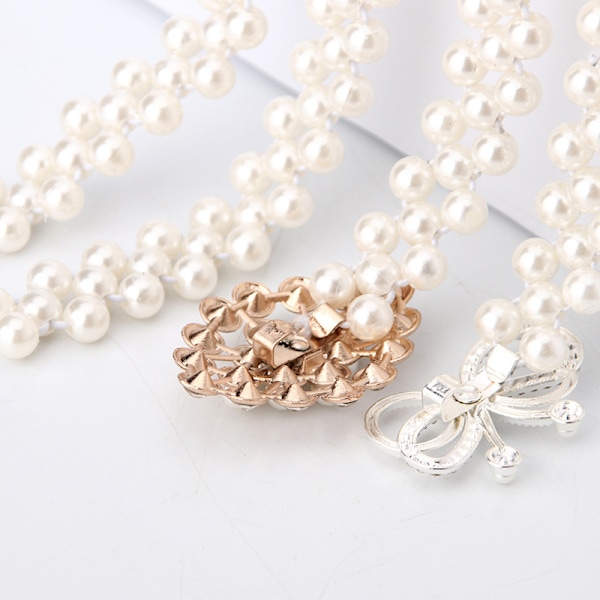 Dampärla midjekedja Rhinestone Pearl dekorativt bälte Elega A1