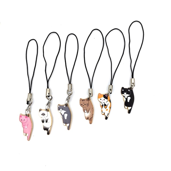 Mobile Phone Lanyard Universal Cat Phone Strap For IPhone Case Black