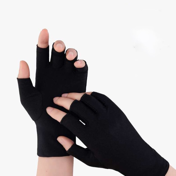 1Pairs Anti UV Gloves UV Shield Glove Fingerless Manicure Nail Coffee
