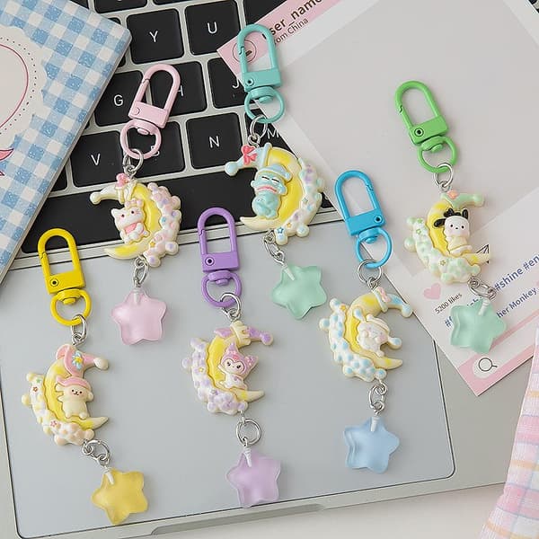 e Pyjamakarhu Avaimenperä Kawaii Hartsinalle Avaimenperä Tähdellä C A2