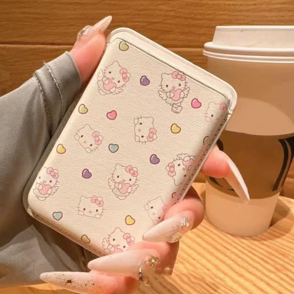 e Hello Kitty För Magsafe Magnetisk Läderplånbok Kortfodral C A18