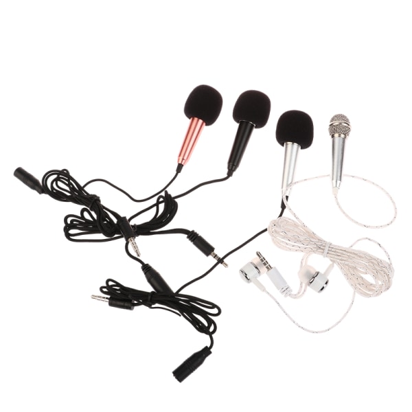 3,5 mm Karaoke Mic-øretelefon Mini Stereo-hodetelefon In-Ear-hodesett Black no Headset