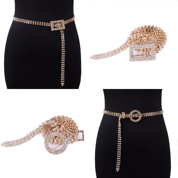 Tynt Rhinestone-belte Mote Kvinner Elegant Midjekjede Med Hjerte A3